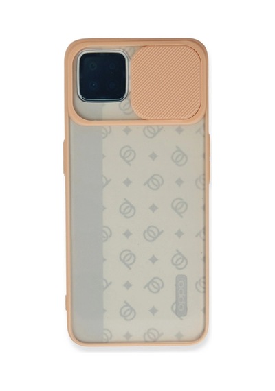 Oppo Reno 4 Lite Kılıf Palm Buzlu Kamera Sürgülü Silikon - Pembe -