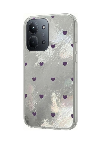 Xiaomi Redmi 15c  Kılıf Pink Heart Silikon Kılıf Lila