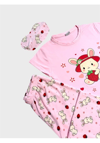 Aliş Kids Anne-kız Çocuk Pamuklu Pembe Tavşan Desenli Kısa Kollu Bisiklet Yaka Yazlık Pijama Takımı Aliş Kids Anne-kız Çocuk Pamuklu Pembe Tavşan Desenli Kısa Kollu Bisiklet Yaka Yazlık Pijama Takımı