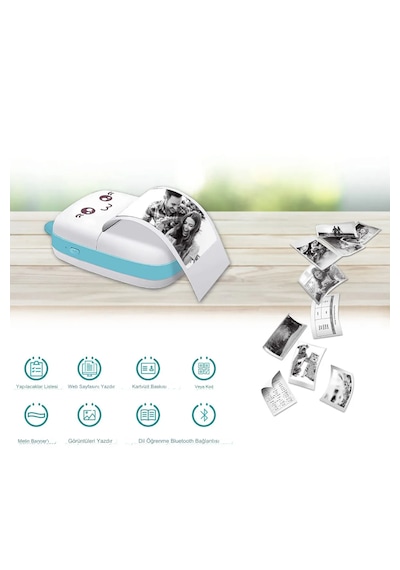 Qasul PRT-05 Kablosuz Bluetooth Mini Taşınabilir Termal Fotoğraf Yazıcı