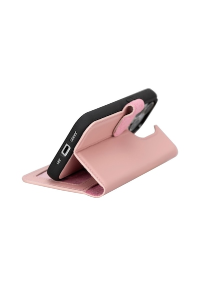 Apple Uyumlu   iPhone 15 Pro Deri Cüzdanlı Kılıf   Mwwn Nu2 Pembe