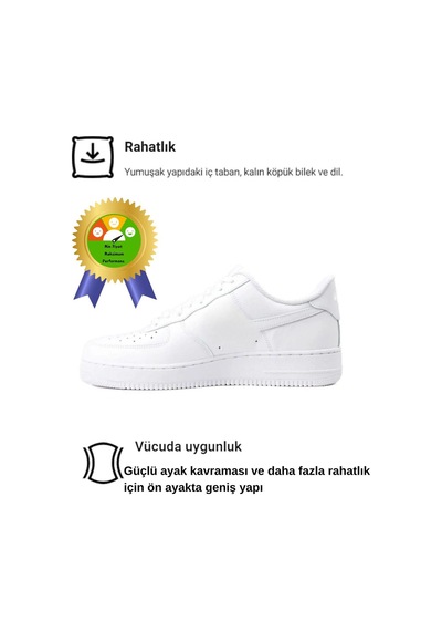 Trend Süper Rahat 4 Mevsim Unisex Günlük Yürüyüş Spor Ayakkabı Beyaz