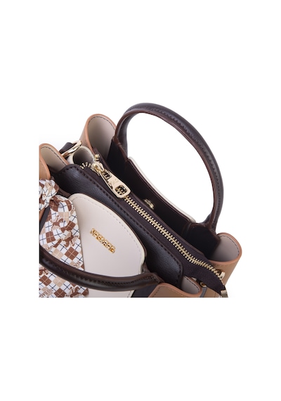 Nas Bag Şık Fularlı Mini El Ve Omuz Çantası Krem Camel Calven