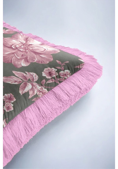 Çiçek Desenli Vintage Floral Saçaklı Yastık Kılıfı - Zarif Bahar Gri Pembe Püsküllü Kırlent Kılıfı Buzlu Kanyon Nektar Çiçek Desenli Vintage Floral Saçaklı Yastık Kılıfı - Zarif Bahar Gri Pembe Püsküllü Kırlent Kılıfı Buzlu Kanyon Nektar