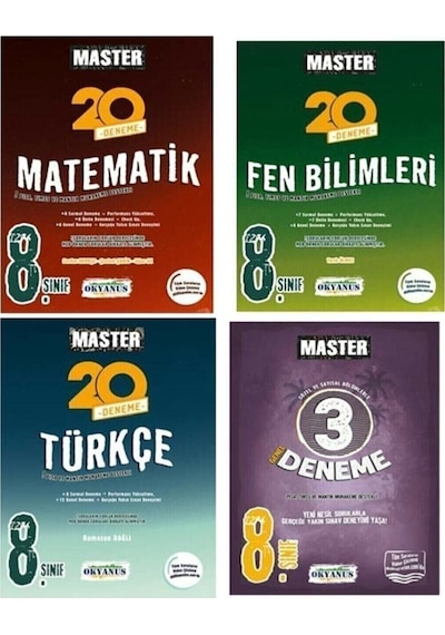 Okyanus 8.sınıf Lgs Master Matematik Fen Türkçe 3 Deneme Seti