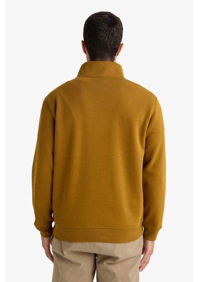 Defacto Regular Fit Yarım Balıkçı Yaka Fermuarlı Kalın Sweatshirt F4136ax25aubn152 Kahve