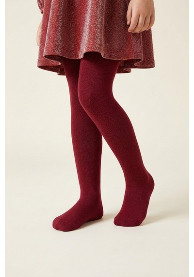 Le Mabelle Bordo Kız Çocuk Koton Külotlu Çorap Bordo