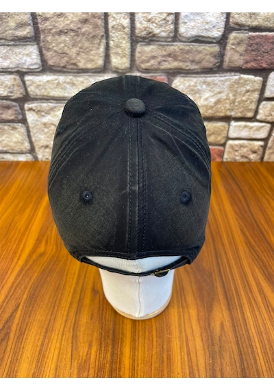 Hamze Yıkamalı Vintage Eskitme Gabardin Siyah Beyzbol Cap Şapka
