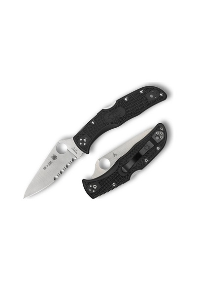 Spyderco Endela Thin Red Line Combinationedge Kamp Çakı Siyah