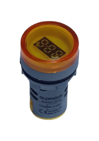 Voltmetre 22 MM 220V Sarı