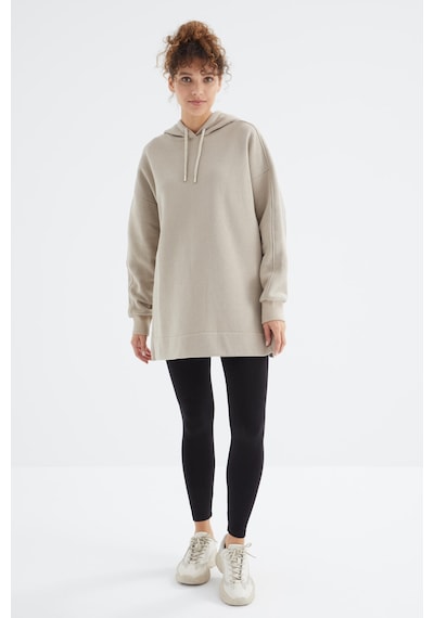 Tommy Life Koyu Bej Reglan Kol Basic Kapüşonlu Oversize Sweatshirt Tunik - 97242 Koyu Bej Tommy Life Koyu Bej Reglan Kol Basic Kapüşonlu Oversize Sweatshirt Tunik - 97242 Koyu Bej