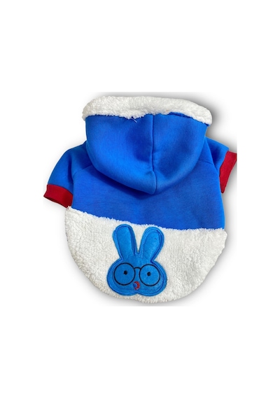 Kemique Sweet Blue Rabbit Sweatshirt Kapşonlu Kedi Kıyafeti
