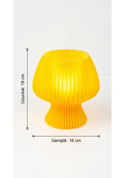 Akordeon Tasarım Masa Lambası - 3d Pleated Doku Dekoratif Gece Lambası Modern Ev Hediyesi Aydınlatma Sarı