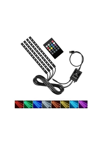 Tv Arkası Aydınlatma Otomobil Ayak Altı Led Monitor Gece Ambians Lambası Çok Renkli