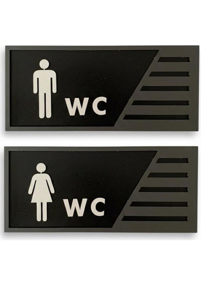 İnsan Figürlü Ahşap Wc Otel, Lokanta Vb. Lavaboları İçin Wc Yazısı