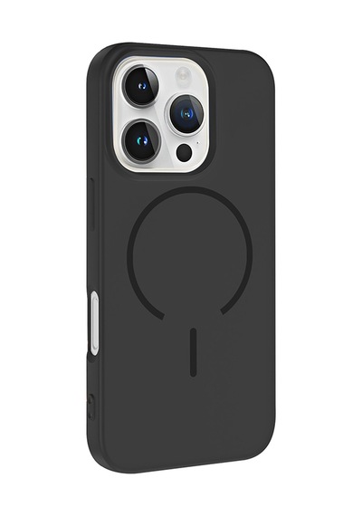 Apple iPhone Uyumlu 16 Pro Max Kılıf Meta Lansman M-safe Kamera Korumalı İçi Kadife Yumuşak Renkli Süet Silikon Siyah