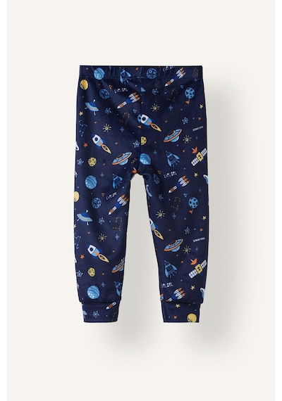 Defacto Uzay Desenli Kadife 2li Pijama Takımı Erkek Bebek I2369a526cwnv241 Lacivert-nv241