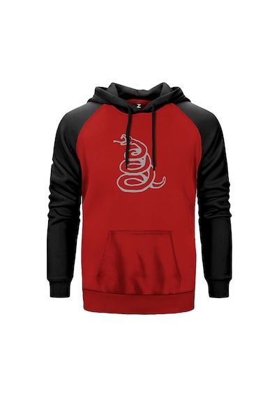 Metallica Snake Logo Kırmızı Renk Reglan Kol Sweatshirt Kırmızı