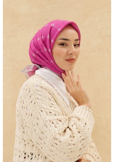 Silk Home Olinda Eşarp - Fuşya Gri - Fuşya Gri
