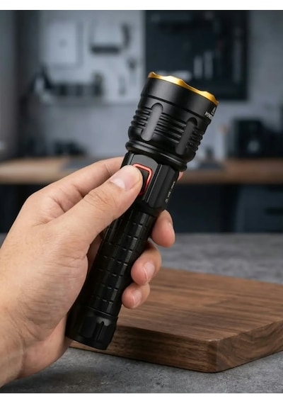 Powerdex Pd-415 Pro 20w-2000 Lümen Dijital Ekran-zoom'lu Profesyönel Avcı El-tufeg Feneri Siyah