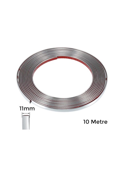 Yapışkanlı Nikelaj Şerit Bant Çıta Krom 11mm 10 Metre