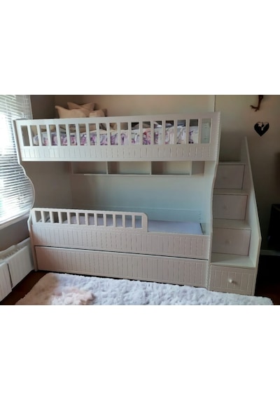 Lugo Tamamı Mdf Lake Boyalı Yavrulu 3lü Ranza B