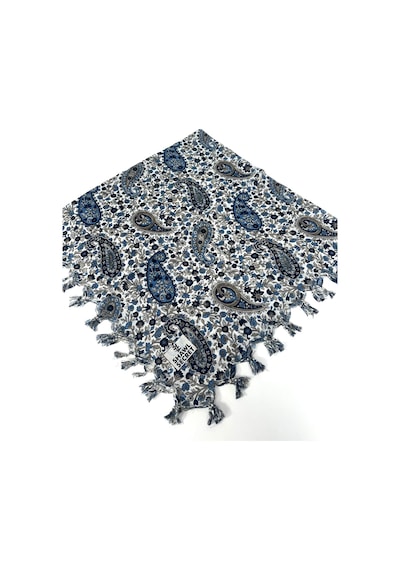 Shawl Secret Sökme Boncuklu Pamuk Yazma - 05868 İndigo
