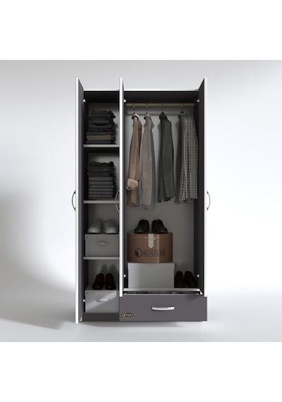 Kenzlife gardırop 3 kapılı 1 çekmeceli hanımeli 180*120*52 gri XLARGE kapaklı gardolap dolap Kenzlife gardırop 3 kapılı 1 çekmeceli hanımeli 180*120*52 gri XLARGE kapaklı gardolap dolap