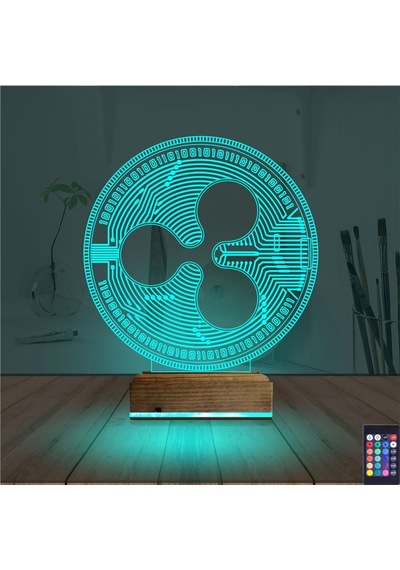 Luvivia Crypto Ripple Xrp Coin 3d Lamba - Masa Gece Lambası Şeffaf
