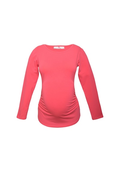 Luvmabelly 2301-2309 Pamuklu Uzun Kollu Hamile T-shirt-pembe