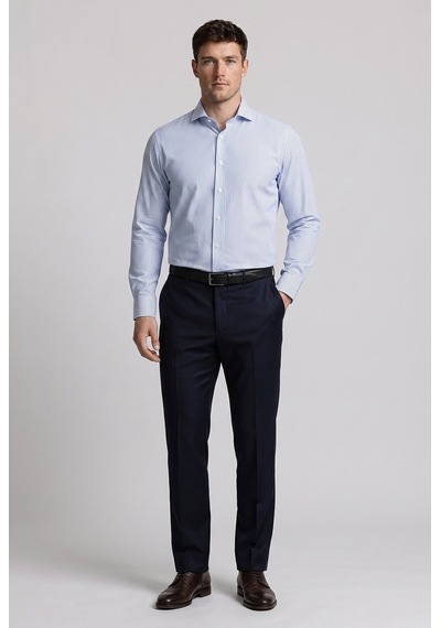Bisse Mavi Regular Fit Cepsiz Açık Uzun Napoli Yaka Gömlek Gmczg261024 33 Açık Mavi