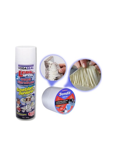 Leak Fix Su Geçirmez Sızdırmaz Sprey Beyaz 396 Gr + Çamur Bant
