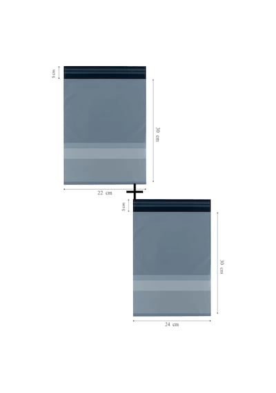 22x30 5cm 100 Adet +24x30 5cm 100 Adet Cepli 200 Adet Kargo Poşeti Kargo Paketi Gri 24 X 30 X 4