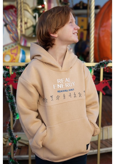 Jabber Erkek Çocuk Sweatshirt Enerji Modu 5-14 Yaş, Bej