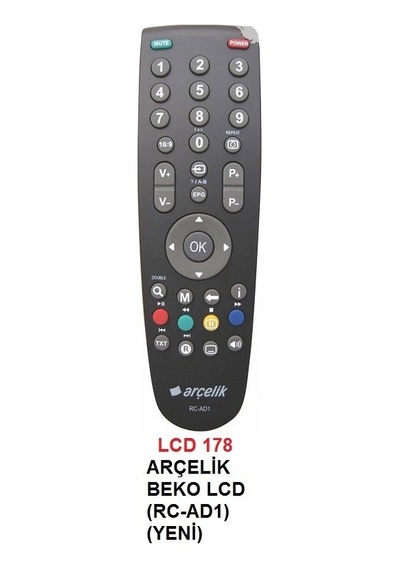 Arçelik Uyumlu-Beko Lcd Rc-Ad1 Kumanda Siyah