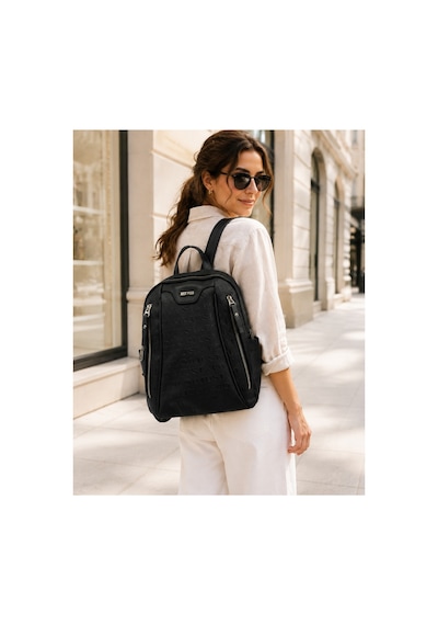 Just Polo Kadın Günlük Kullanıma Uygun Çok Bölmeli Sırt Çantası Ebat : 25 X 30 Cm Shopper Siyah