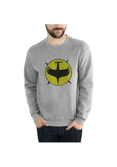 Zagor Patrick Wilding Baskılı Gri Erkek Örme Sweatshirt