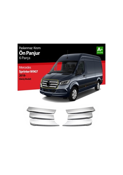 S-Dizayn  Mercedes Sprinter W907 Krom Ön Panjur Geniş Model 6 Prç 2018 Üzer