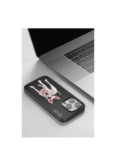 Venco Apple İphone 15 Pro Perma Desenli Kapak - Siyah 0.2M-Çok Renkli
