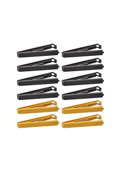 Ikea Bevara Büyük Plastik Kilit Mandalları, 14 Cm Uzunluğunda, Gri Ve Sarı, 12 Klipsli Set Sku: Smg8690010204783 Açık Gri