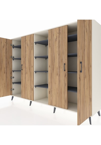 Hyperion Dolap 12 Raflı 4 Kapaklı 220x44x163 Aytaşı-çam/antrasit Aytaşı-çam/antrasit Hyperion Dolap 12 Raflı 4 Kapaklı 220x44x163 Aytaşı-çam/antrasit Aytaşı-çam/antrasit