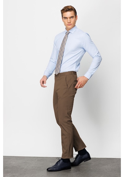 İgs Camel Erkek Pamuklu Kumaş Pantolon Regular Fit Rahat Kalıp Günlük Ofis Stili-25725 Bej