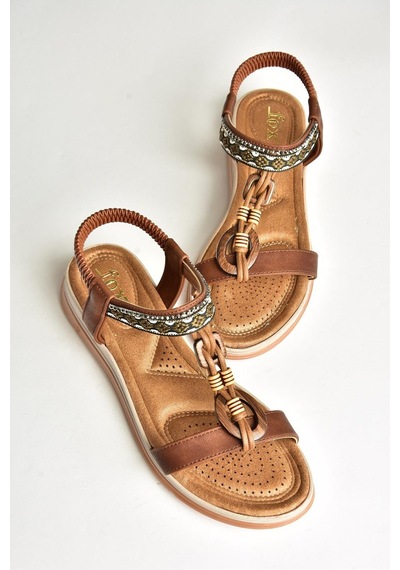 Fox Shoes U258616809 Taba Kadın Sandalet Taba-suni Deri Taba