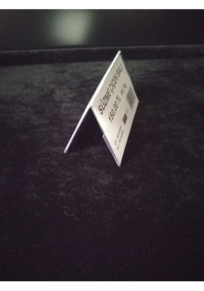 10 Adet Pvc Şeffaf Etiketlik Çatı Tipi 8x4,5 Cm Çift Yön İsimlik