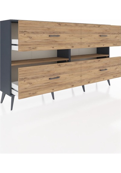 Arges Konsol 2 Raflı 4 Çekmeceli 176x30x99 Antrasit-çam Atlas Çam/atlas Çam - Antrasıt Arges Konsol 2 Raflı 4 Çekmeceli 176x30x99 Antrasit-çam Atlas Çam/atlas Çam - Antrasıt