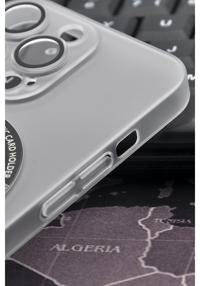 Apple Uyumlu iPhone 13 Pro Max Uyumlu Beyaz Renkli Yarı Şeffaf İnce Sert Kapak Kılıf Kamera Lens Korumalı Beyaz -