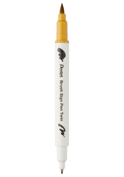 Brush Sing Pen Twin Çift Taraflı Fırça Uçlu Kalem Altın