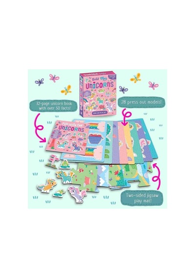 Imagine That Build And Play - Unicorns Book And Play Set