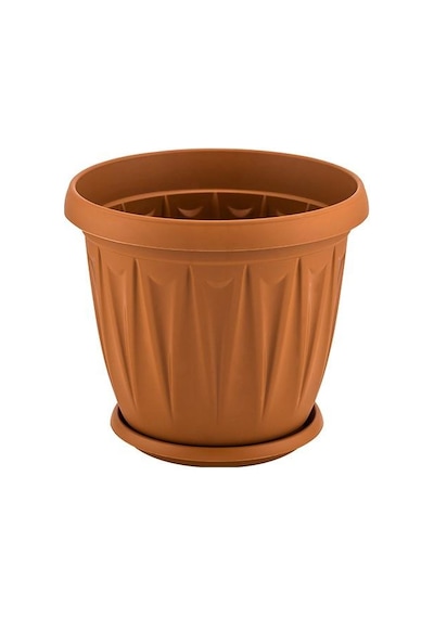 Omnipazar Sy-5703 3,5 Litre Plastik Ürgüp Saksı Kahverengi