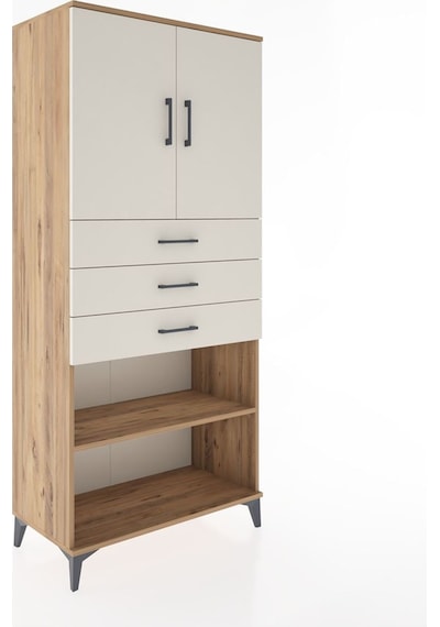 Hyperion Dolap 3 Raflı 3 Çekmeceli 2 Kapaklı 88x44x195 Çam-aytaşı Atlas Çam